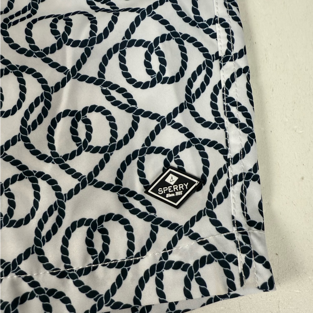 Sperry Geometric Volley Nautical Rope Print Swim Board Shorts Trunks NWT New